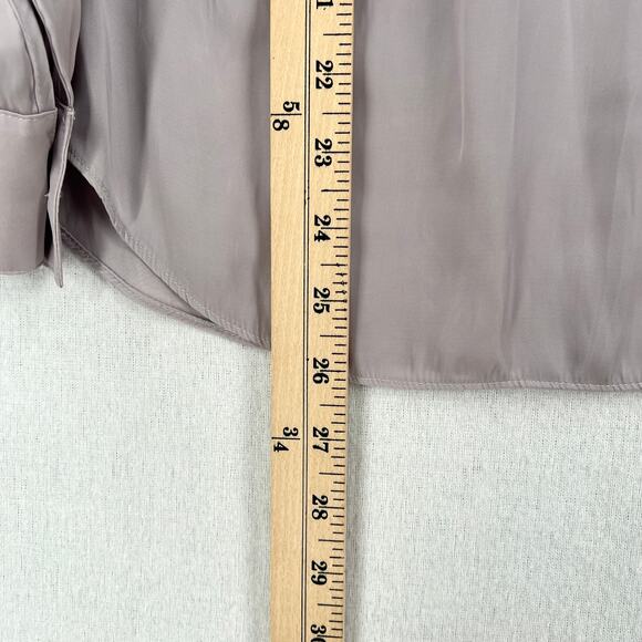 MARGARET O'LEARY Poet Blouse Womens XS Light Gray Silky Flowy Long Sleeve - Picture 11 of 11